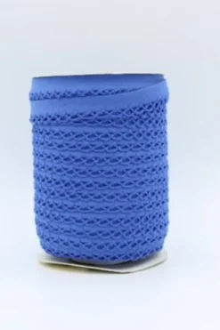 Biaisband met Ruches - Jeansblauw