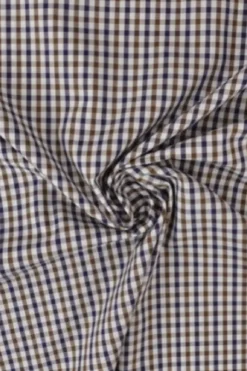 Blousestof - light brown/navy/white