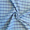 Blousestof - Ruitje - Aqua/White/Deep Blue