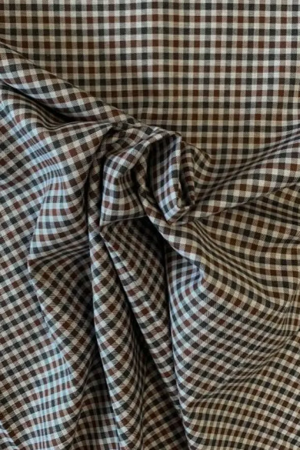 Blousestof - Warm Brown/Antracite/Light Grey