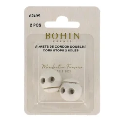 Bohin - Koordstopper 2-gaats Bol - 18x19mm Wit