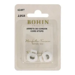 Bohin - Koordstopper 1-gaats - 18x15mm wit