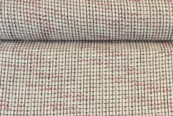 Bouclé - Kleine Ruit Zwart/Creme/Roze