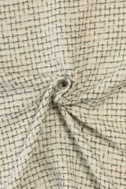 bouclé - Klein Ruitje Zwart/Wit/Zilver