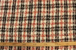 bouclé - Ruiten Zwart/Wit/Rood/Zilver