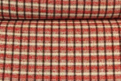 bouclé - Ruit Zwart/Rood/Vanille
