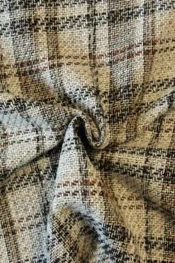 bouclé - Tartan Ruit Beige/Wit/Zwart/Roest