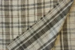 bouclé - Tartan Ruit Beige/Wit/Zwart/Roest