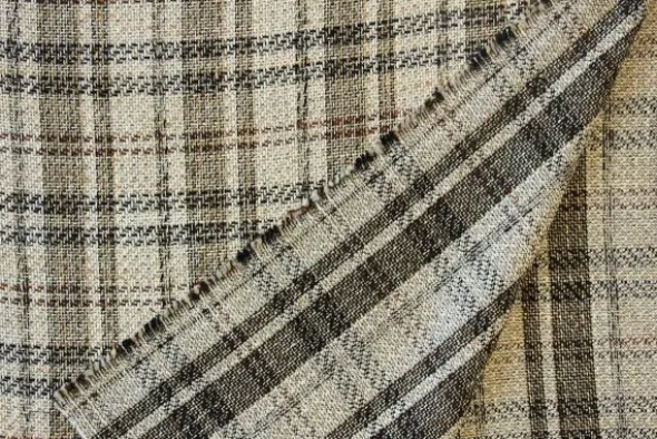 bouclé - Tartan Ruit Beige/Wit/Zwart/Roest
