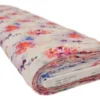 Broderie Katoen Print - Purple/Pink/Orange Flowers on White