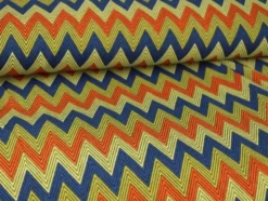 Canvas - Zigzag Coral/Blue/Beige