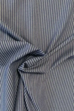Chambray - Fine White Lines on Dark Blue
