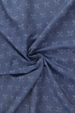 Chambray - graphic flower on Blue