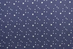 Chambray - Tiny White Hearts on Dark Blue
