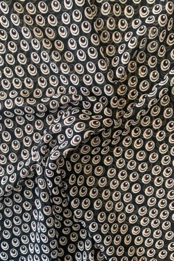 Chiffon - Circles on Black