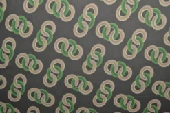 Chiffon - Green/Beige Chains on Black