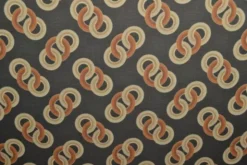 Chiffon - Orange/Beige Chains on Black