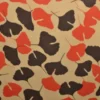 Chiffon - Orange/Brown Leaves on Beige
