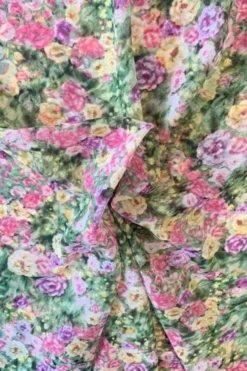 Chiffon - Pink/Yellow/Green Flower Sea