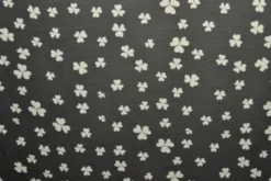 Chiffon - White Clovers on Black