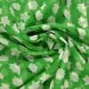 Chiffon - White Flowers on Grass Green