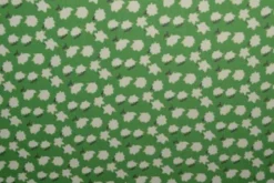 Chiffon - White Flowers on Grass Green
