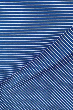 Cotton Jersey Brushed Stripes - Blue/White