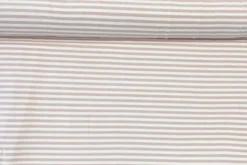 Cotton Jersey Brushed Stripes - Old Pink/White