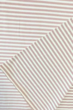 Cotton Jersey Brushed Stripes - Old Pink/White