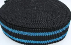 Elastiek - Ripple - Black/Blue Stripes - 60 mm