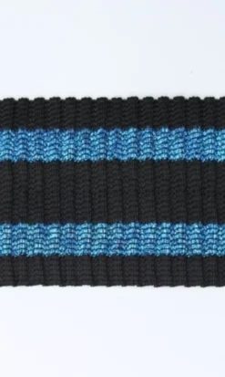 Elastiek - Ripple - Black/Blue Stripes - 60 mm