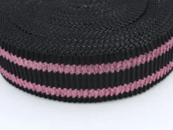 Elastiek - Ripple - Black/Pink Stripes - 60 mm