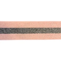 Elastiek Striped Sparkle - Black/Pink - 40 mm