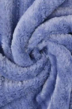 Faux Fur Stripes - Vintage Blue