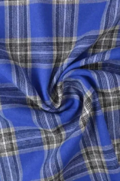 Flanel Ruiten - Bright Blue/Black/White