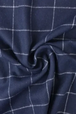 Flanel Ruiten - Deep Dark Blue/White
