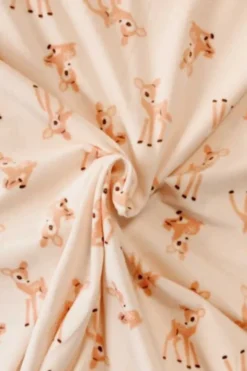 Fleece Print - Baby Deers on Light Salmon