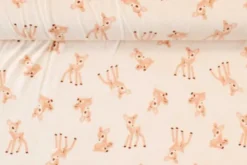 Fleece Print - Baby Deers on Light Salmon