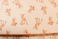 Fleece Print - Baby Deers on Light Salmon