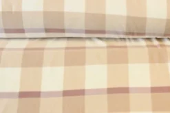 Fleece Print - Beige/White/Pink Squares