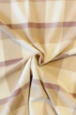 Fleece Print - Beige/White/Pink Squares