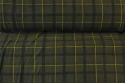 Fleece Print - Big Green Squares with Yellow