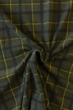 Fleece Print - Big Green Squares with Yellow
