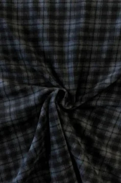 Fleece Print - Black/Dark Grey Squares