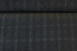 Fleece Print - Blue Squares Lines on Antracite