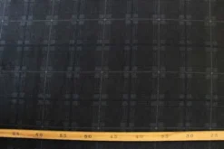 Fleece Print - Blue Squares Lines on Antracite