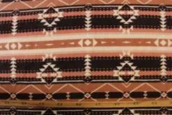 Fleece Print - Bordeaux/Dark Salmon Aztec