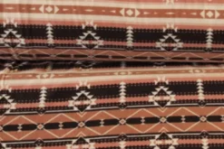 Fleece Print - Bordeaux/Dark Salmon Aztec
