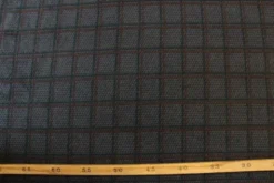 Fleece Print Brown/Green Square Lines on Grey