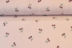 Fleece Print - Cherries on Old Pink